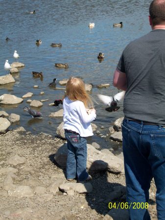 feeding the ducks at Kennedy park