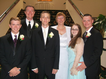 Jim and family at the wedding of son James