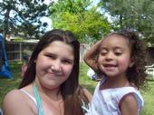 my god daughter Cynthia (12) and my niece (3)