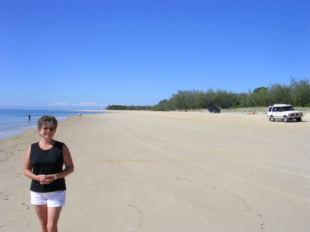 On the beach in Brisbane, AU