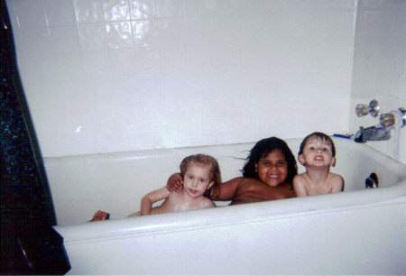 kids in tub