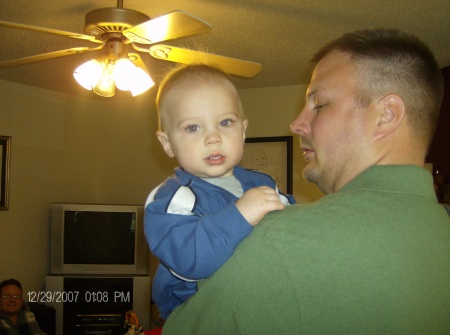 My son and grandson (soon to be a big brother)