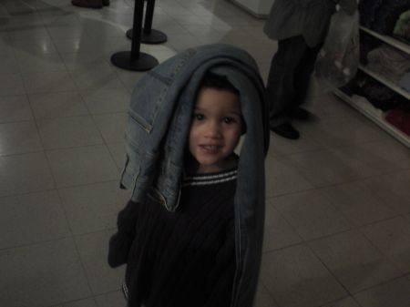 My son Tyler Shopping with me....