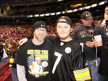 Son Forrest and I at Steelers vs Rams