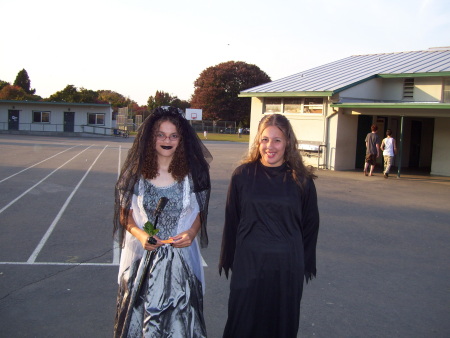 my daughter Marissa (in black) at halloween