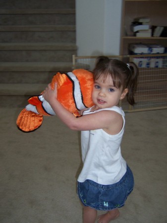 Samantha and her "fishie".