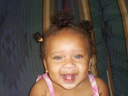 Xaniyah, 11 months, my youngest granddaughter (Kia's daughter but my twin)