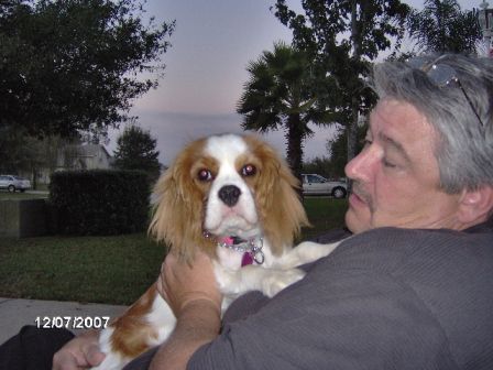 My husband, Larry and our dog, Rhys