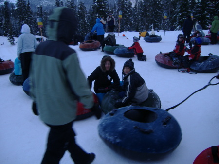 my little snow bunny Susan,and Daniel