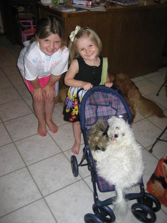 2 girls and a dog-