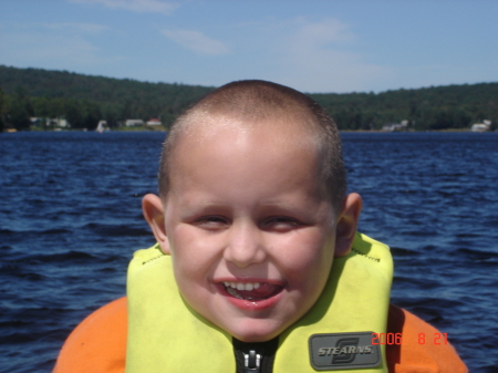 My son Justin at the cottage