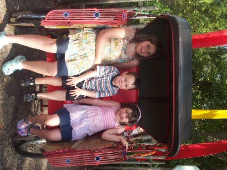 My three kids at Wild Animal Kingdom