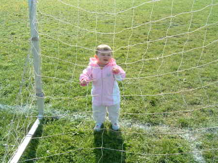 Our little soccer star.