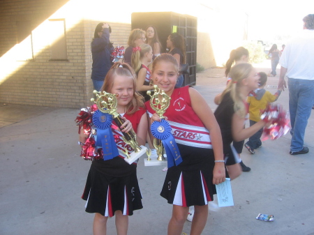Jessica on the right at the AZ State Cheer Competition   1st place winner