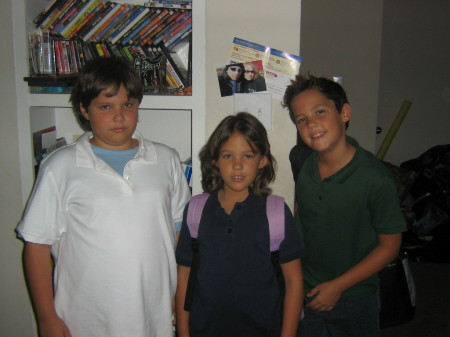 My 3 youngest kids ready for first day of school 8-27-07