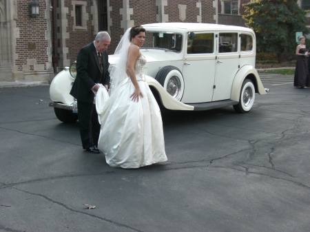 Arriving for the wedding - Dad & me at the estate