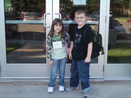Gavin & Lauren on the 1st day of school