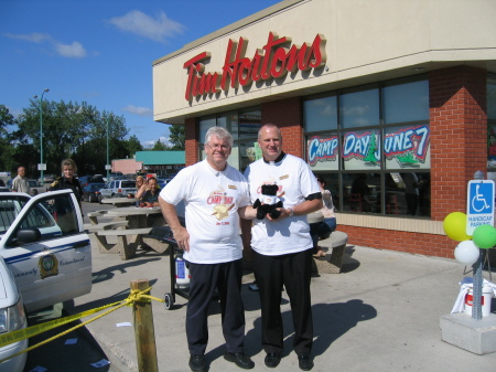 Peter with Rod on  another "Tim Horton Day"