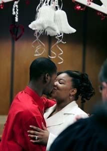 My oldest nephew Jason and his new bride on V-day '07