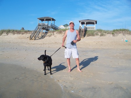 With our Lab - Cody at the Outer Banks