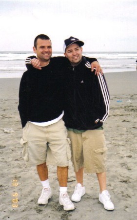 My brother and I at the Beach