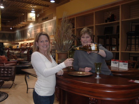 Karen Oakley (Psiakis) and I fooling around at a store! We are still goofy!