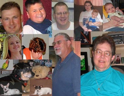 A collage of my immediate family