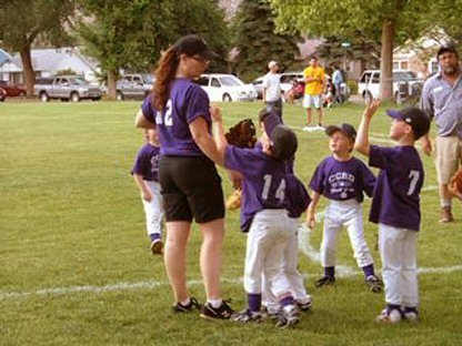 Coaching the wee one's tee-ball team.