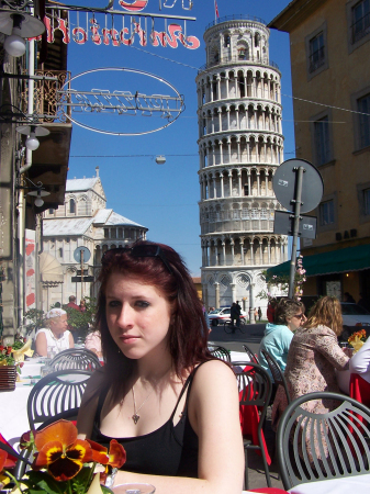 Risa, my daughter, in Pisa, Italy