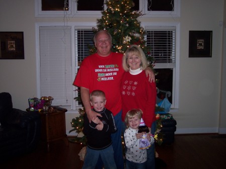 My husband Bill, with grandchildren, Will and Alyssa