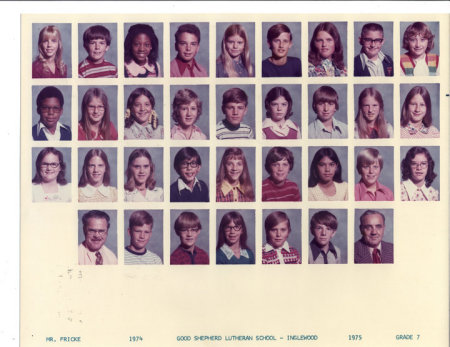 Good Shepherd Lutheran 7th Grade Class of 1976