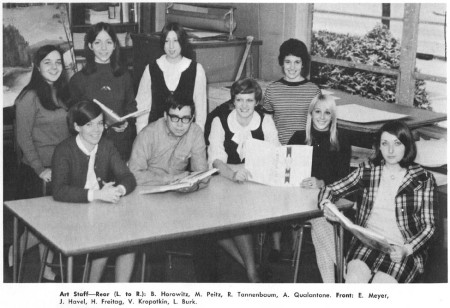 1968 yearbook staff in Mr. Piatt's artroom...