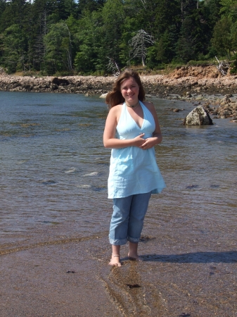 Jordan on the beach in Maine