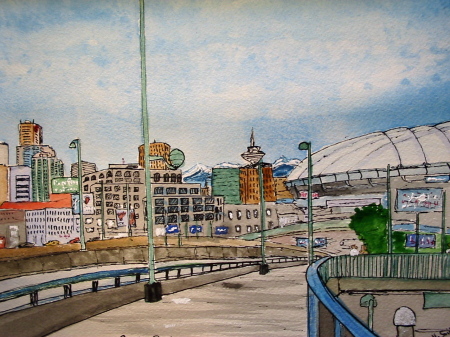 Watercolour Cambie Bridge