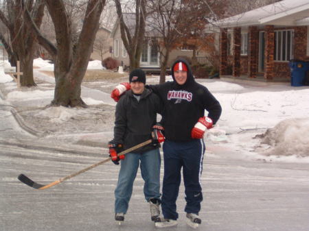 A little ice in the streets, let's play hockey!!