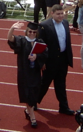 Adrianna's graduation from SHU - May05 escorted by brother Mike