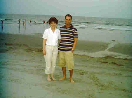 At the beach with my mom, 2006.