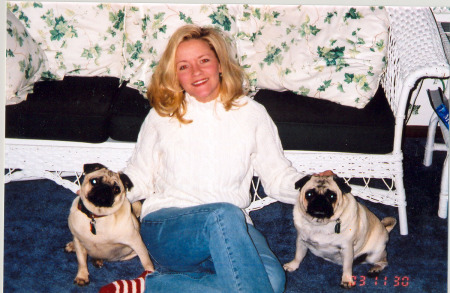 Alana with our Pugs