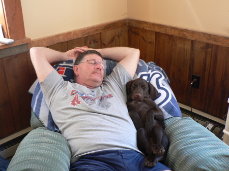 My husband Dan and our puppy Maggie