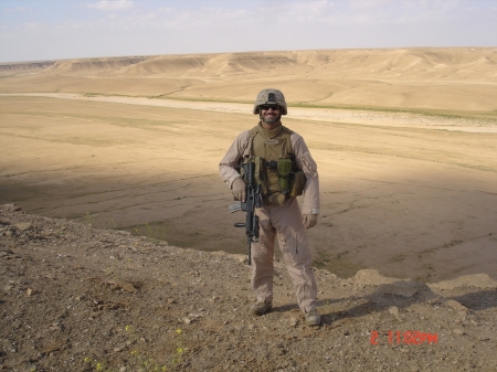 With my Marines in the Iraqi Desert