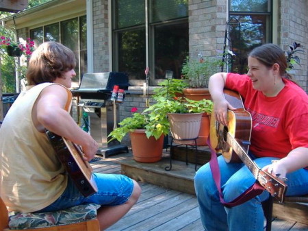 Lauren and Evan Playing Guitar 5/17/07