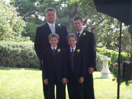 My 4 sons at Tim's wedding