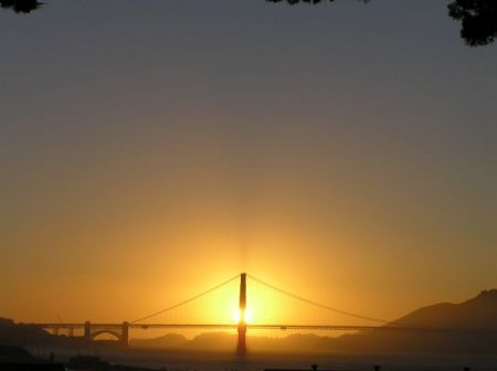 S.F.'s Golden Gate sunset-August, '05