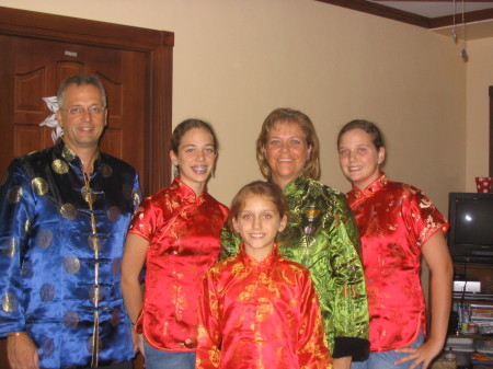 The family celebrates Chinese New Year