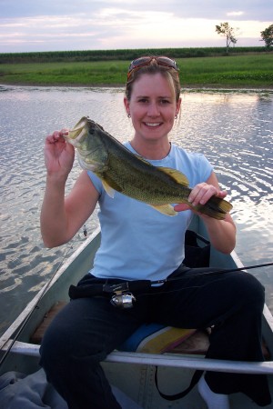 Janelle, my wife fishing...