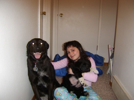 Courtney with our dogs