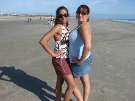 ALISHA AND I AT TYBEE ISLAND BETWEEN BODYBUILDING COMPETITION