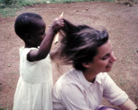 Phyllis at home with friends daughter