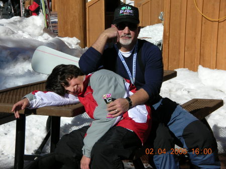 Chillin' on the slopes with one of my boys