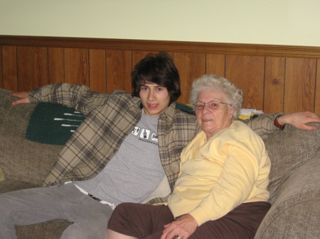 matt, the oldest - 21, with his grandma - Easter, 2007